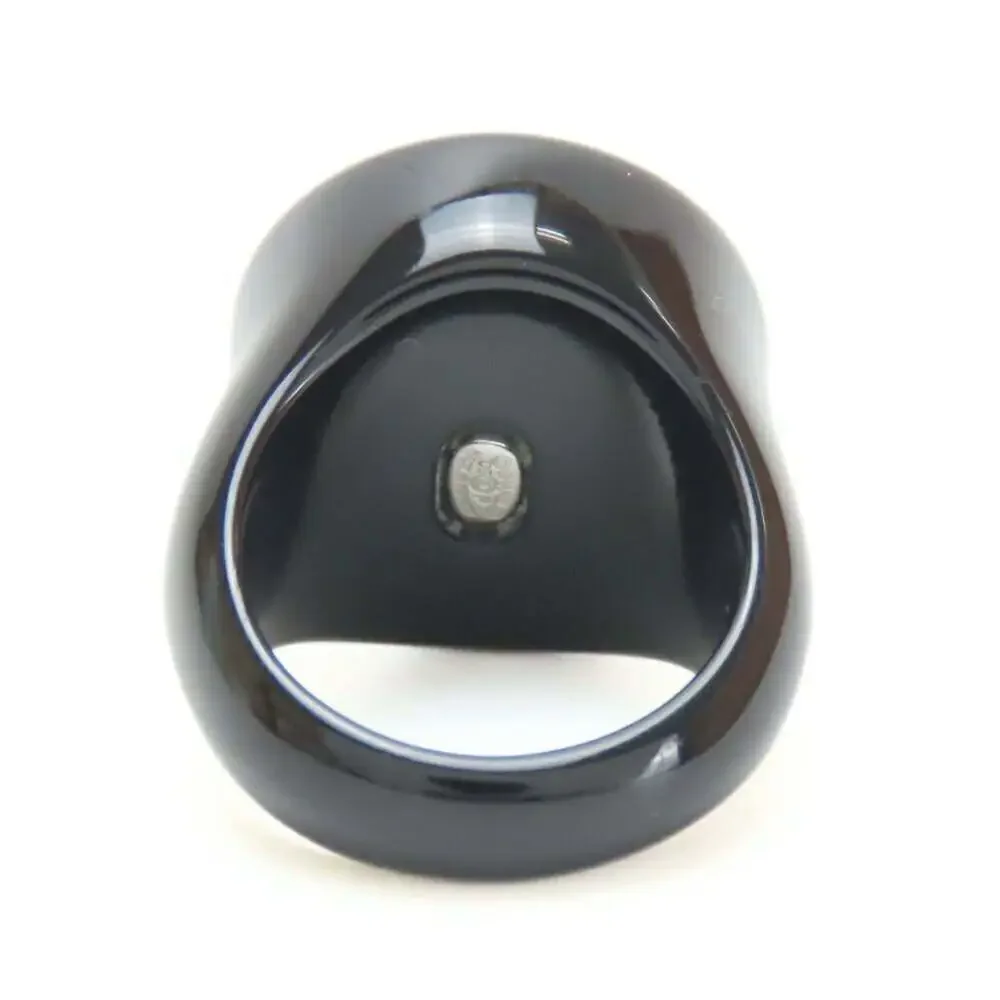 CHANEL Black Logo Ring